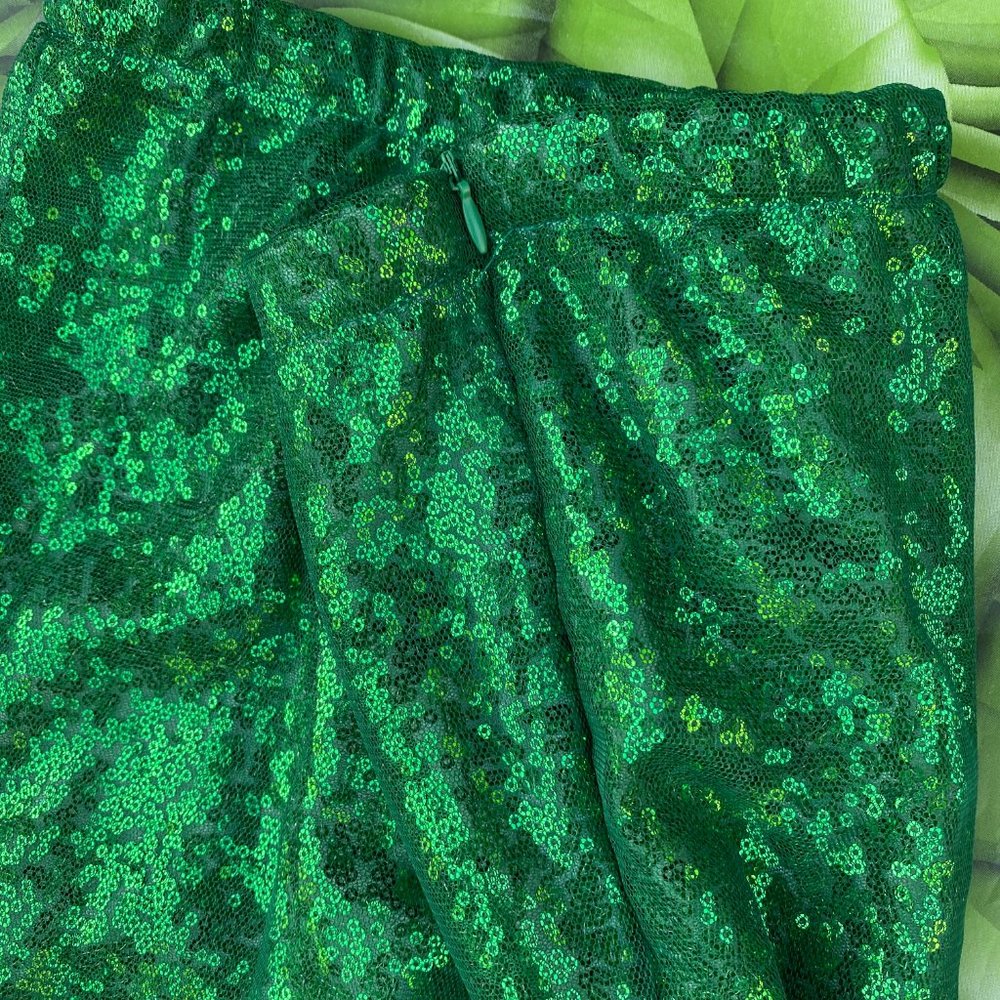 Green Sequin Mermaid Costume Skirt - Picture 3 of 5